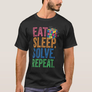 T-shirt Mangez Sleep Résolvez Répéter Math Vitesse Cubing 