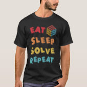 T-shirt Mangez Sleep Résolvez Répéter Math Vitesse Cubing  (Devant)