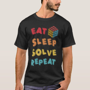 T-shirt Mangez Sleep Résolvez Répéter Math Vitesse Cubing 