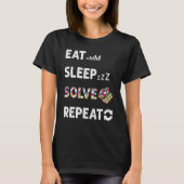 T-shirt Mangez Sleep Résolvez Répéter Math Vitesse Cubing  (Devant)