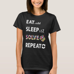T-shirt Mangez Sleep Résolvez Répéter Math Vitesse Cubing