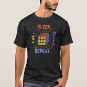 T-shirt Mangez Sleep Résolvez Répéter Math Vitesse Cubing  (Devant)