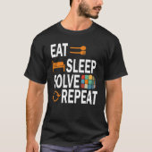 T-shirt Mangez Sleep Résolvez Répéter Math Vitesse Cubing  (Devant)