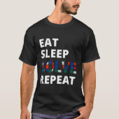 T-shirt Mangez Sleep Résolvez Répéter Speedcubing Speedrés (Devant)