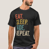 T-shirt Mangez Sleep Ride Répéter Funny Cheval Equestrio (Devant)