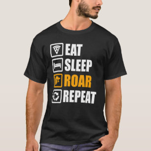 T-shirt Mangez Sleep Roar Répéter Gras Et Courageux