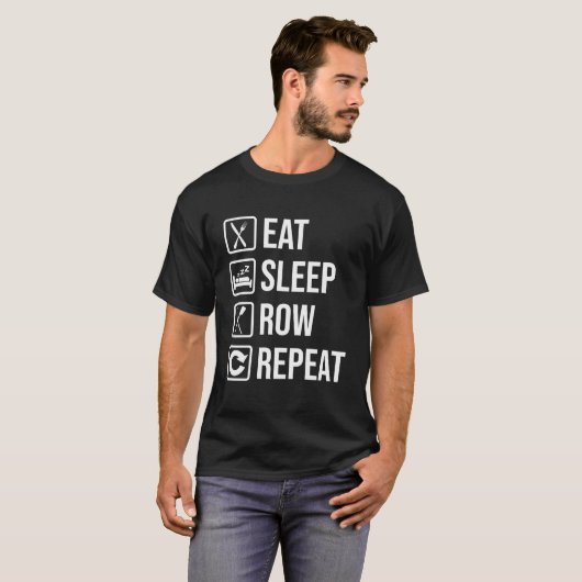 T-shirt Mangez Sleep Row Répéter Funny Rowing Dit (Devant entier)