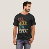 T-shirt Mangez Sleep Row Répéter Funny Rowing Paddling Oar (Devant entier)