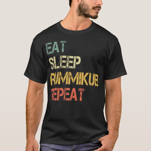 T-shirt Mangez Sleep Rummikub Répéter Drôle Joueur amusant (Devant)