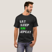 T-shirt Mangez Sleep Run Répétez Funny Runner S (Devant entier)
