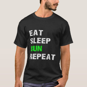 T-shirt Mangez Sleep Run Répétez Funny Runner S