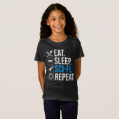 T-Shirt Mangez Sleep Sci-Fi Répéter (Devant entier)