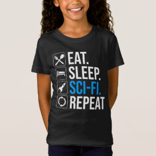 T-Shirt Mangez Sleep Sci-Fi Répéter