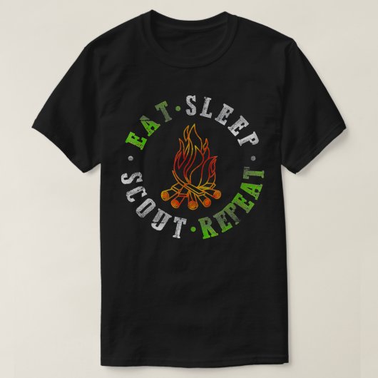 T-shirt Mangez Sleep Scout Répéter Camping Scouting Lover (Design devant)