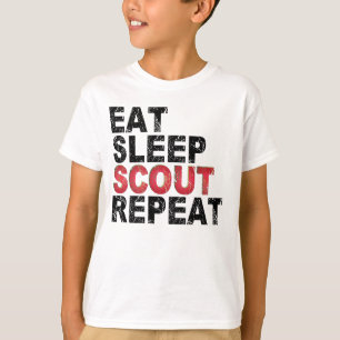 T-shirt Mangez Sleep Scout Répéter Funny Scouting Outdoor 