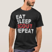 T-shirt Mangez Sleep Scout Répéter Funny Scouting Outdoor (Devant)