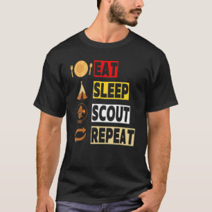 T-shirt Mangez Sleep Scout Répéter Scouting Unique Pour Ho