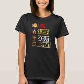 T-shirt Mangez Sleep Scout Répéter Scoutisme Unique Pour L (Devant)