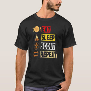 T-shirt Mangez Sleep Scout Répéter Scoutisme Unique Pour L