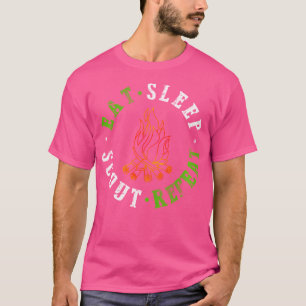 T-shirt Mangez Sleep Scout Répétez Scoutisme Distressed Lo