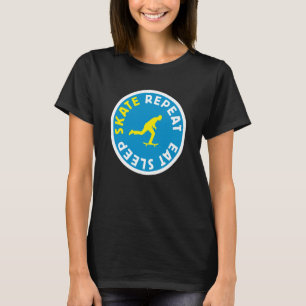 T-shirt Mangez Sleep Skate Repeat Skateboard Skater Boy Gi