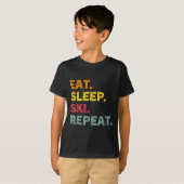 T-shirt Mangez Sleep Ski Répéter Ski Hiver Vacances Ski Re (Devant entier)