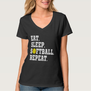 T-shirt Mangez Sleep Softball Répéter Pour Softball Vintag