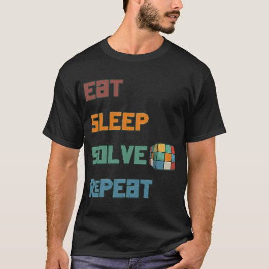 T-shirt Mangez Sleep Solve Répétez Résolvez Résolvez Cube  (Devant)
