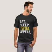 T-shirt Mangez Sleep Swim Répéter (Devant entier)