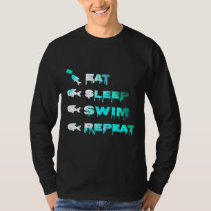 T-shirt Mangez Sleep Swim Répéter Aquarium Fish Tank