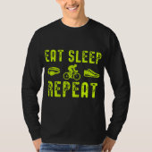 T-shirt Mangez Sleep Swim Vélo Run Répéter (Devant)