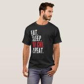 T-shirt Mangez Sleep Tai Chi Répéter Yin Yang Kung Formati (Devant entier)