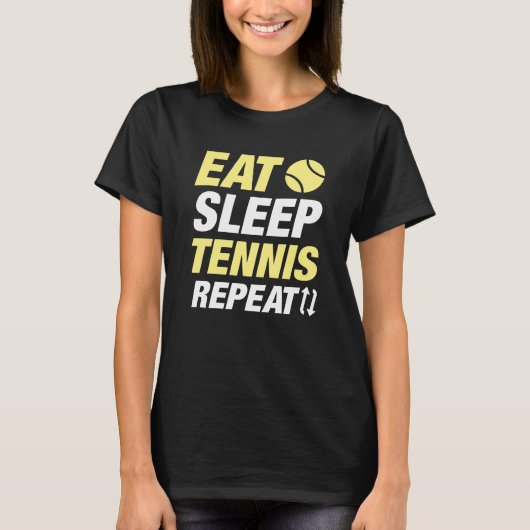 T-shirt Mangez Sleep Tennis Répéter (Devant)