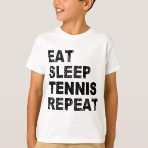 T-shirt Mangez Sleep Tennis Répéter