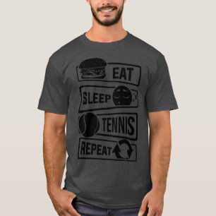 T-shirt Mangez Sleep Tennis Répéter Racquets Ball Sports (