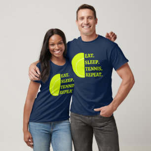 T-shirt Mangez Sleep Tennis Répétition Tennis amusant