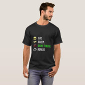 T-shirt Mangez Sleep Théorie de jeu Répéter Funny Hobby Po (Devant entier)