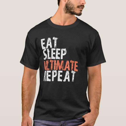 T-shirt Mangez Sleep Ultimate Répéter Hardcore Frisbee Tee (Devant)