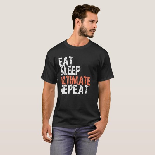 T-shirt Mangez Sleep Ultimate Répéter Hardcore Frisbee Tee (Devant entier)