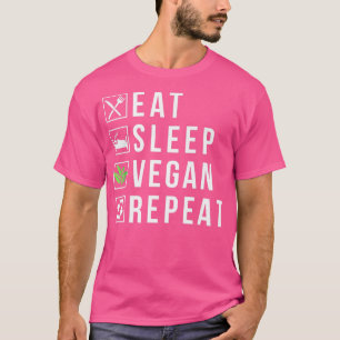 T-shirt Mangez Sleep Vegan Répéter Funny Végétarien Lifest
