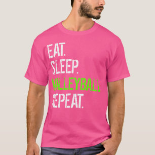 T-shirt Mangez Sleep Volleyball Répéter Funny Volleyball