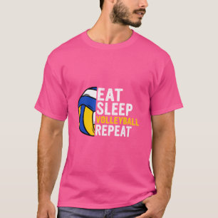 T-shirt Mangez Sleep Volleyball Répéter Funny Volleyball P
