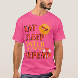 T-shirt Mangez Sleep Water Volleyball Répéter Water Volley