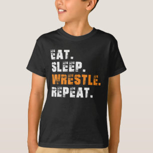 T-shirt Mangez Sleep Wrestling Sport Don de lutte répét