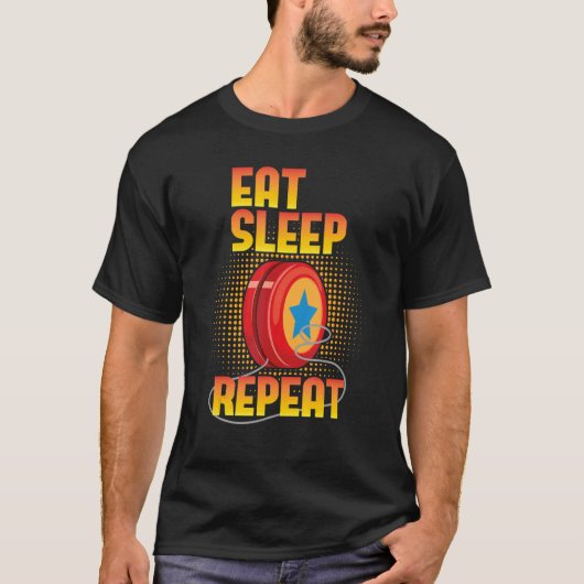 T-shirt Mangez Sleep Yo Yo Répéter Yoyo Master Player Vint (Devant)