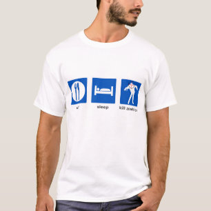 T-shirt Mangez - sommeil - les zombis de mise à mort