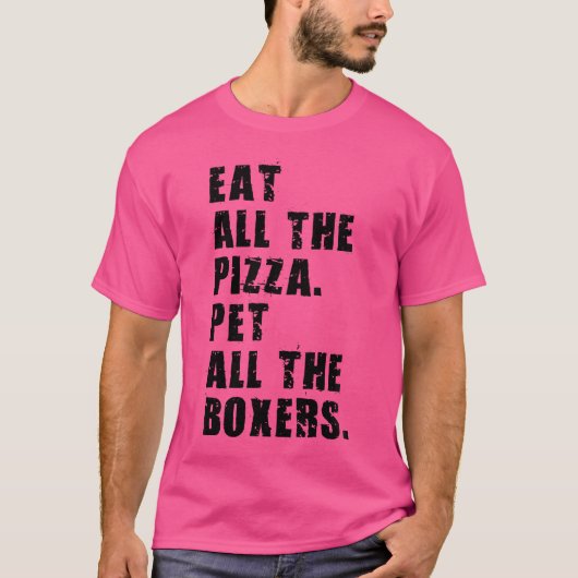 T-shirt Mangez Tous Les Pizzas Animaux Tous Les Boxers Adb (Devant)