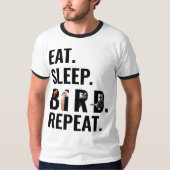 T-shirt Mangez un oiseau endormi Répétez le blanc et le no (Devant)