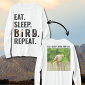 T-shirt Mangez un oiseau endormi Répétez le manches longue