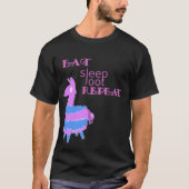 T-shirt Mangez un tas de sommeil Répéter le chemisier Llam (Devant)
